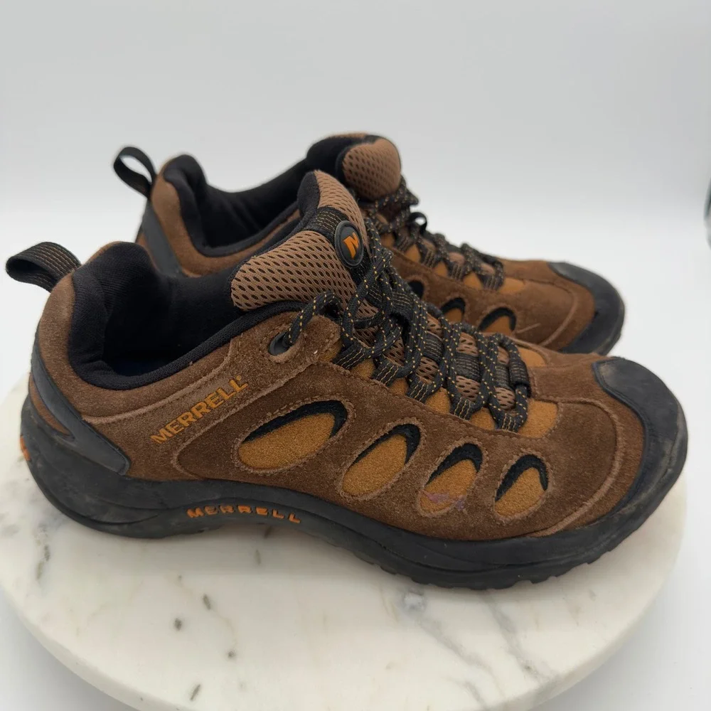 Merrell Reflex II Hiking Shoes Mens Size 8 Brown Suede Low Top Trail Sneakers 8M